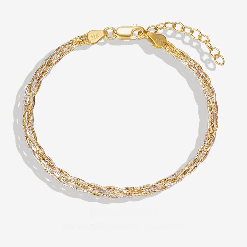 Dreifarbenglanz – geflochtenes Armband