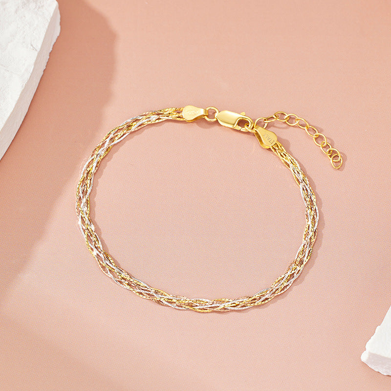 Dreifarbenglanz – geflochtenes Armband