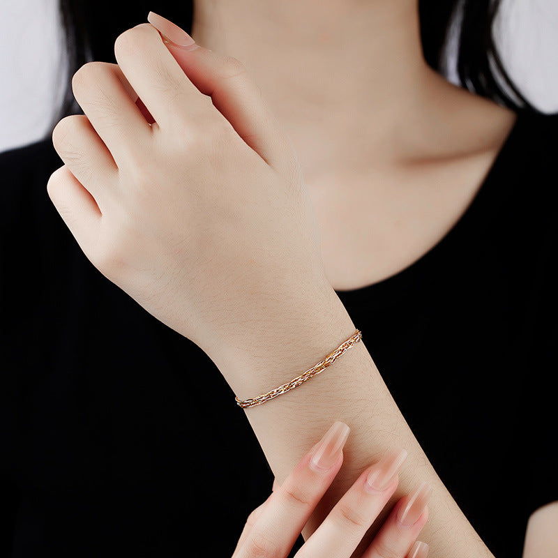 Dreifarbenglanz – geflochtenes Armband