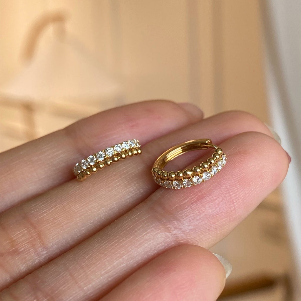 Kugelrand – Creolen mit Zirkonia