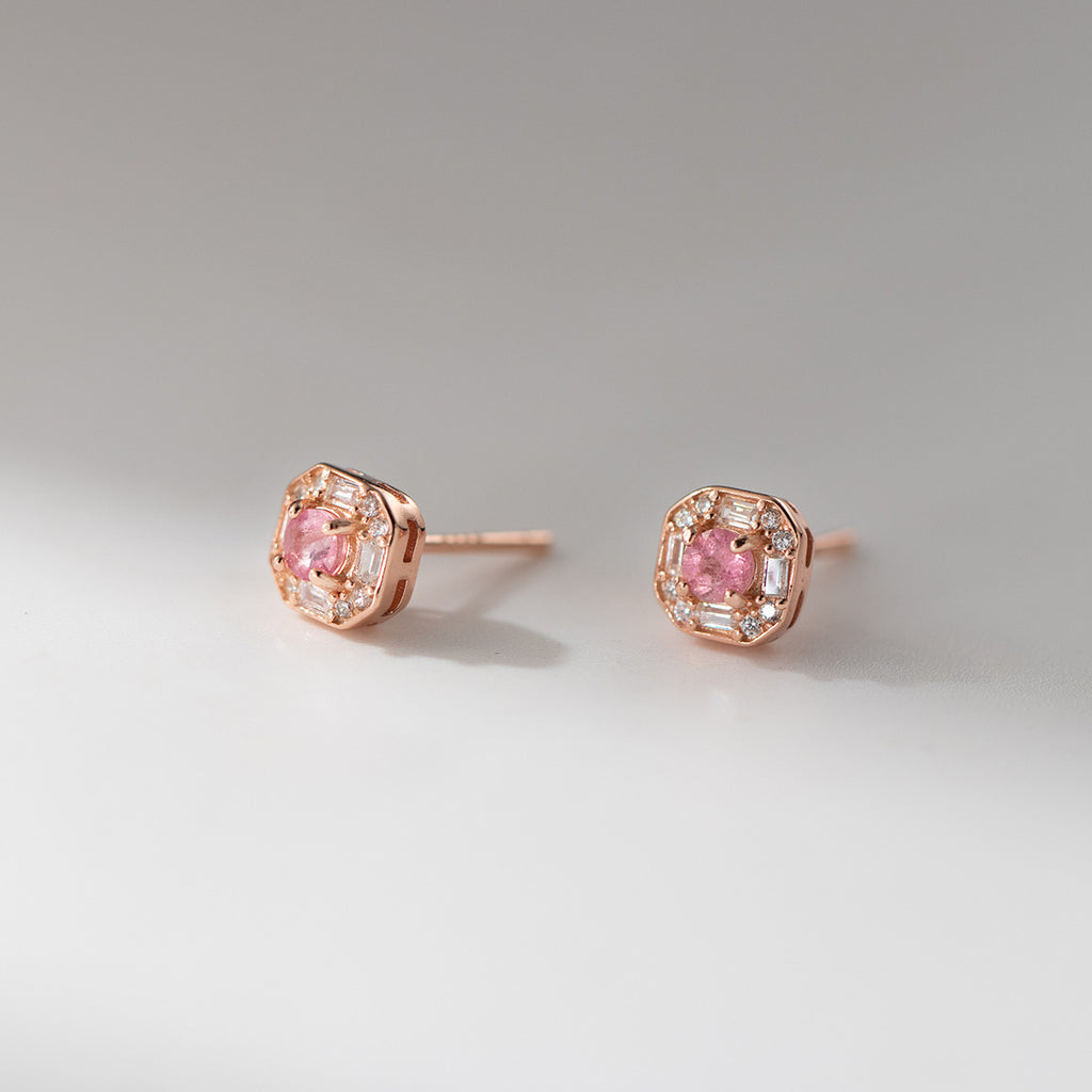 Rosa Rahmen – kleine Ohrstecker