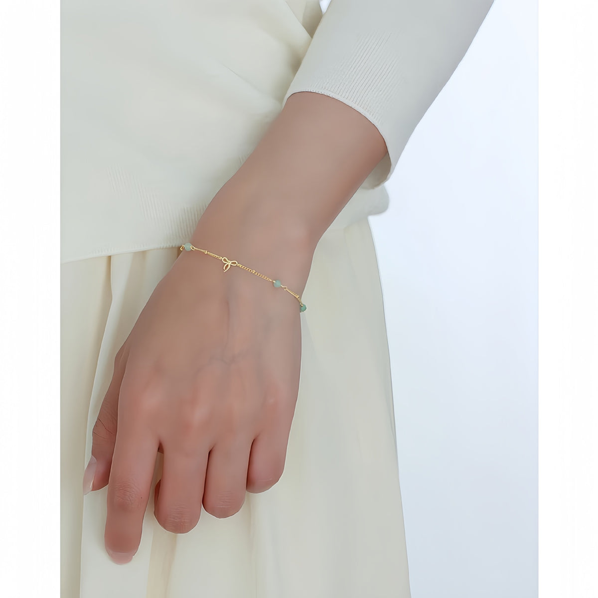 Aventurinschleife – feines Armband