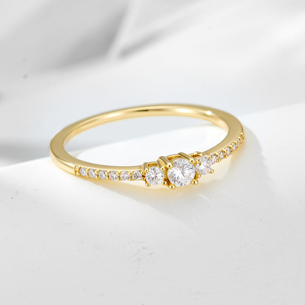 Dreifunken – Ring mit Zirkonia
