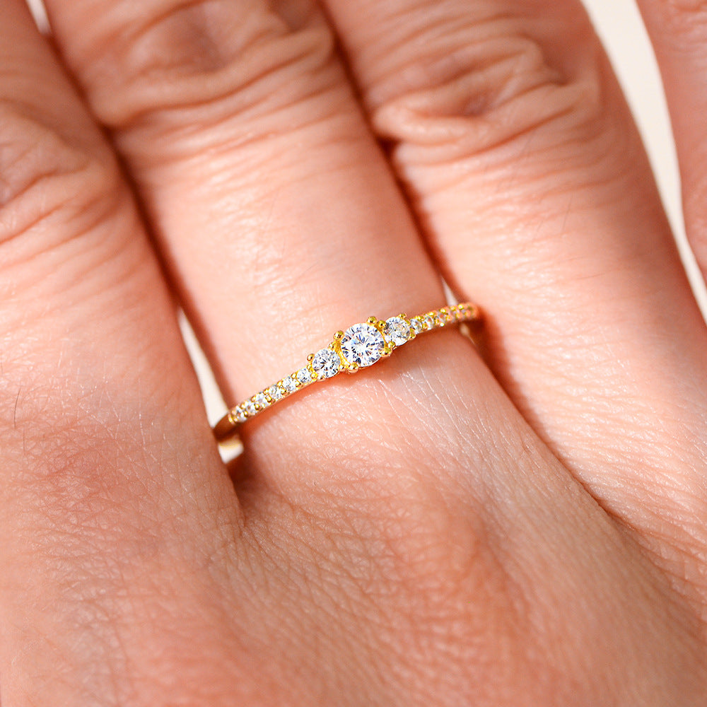 Dreifunken – Ring mit Zirkonia