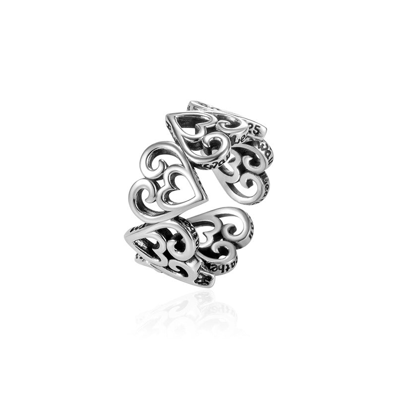 Herzornament – offener Ring in Antikoptik