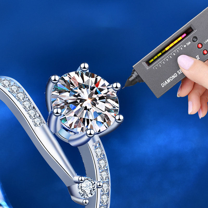 Lichtduett – Offener Ring mit zwei Steinakzenten