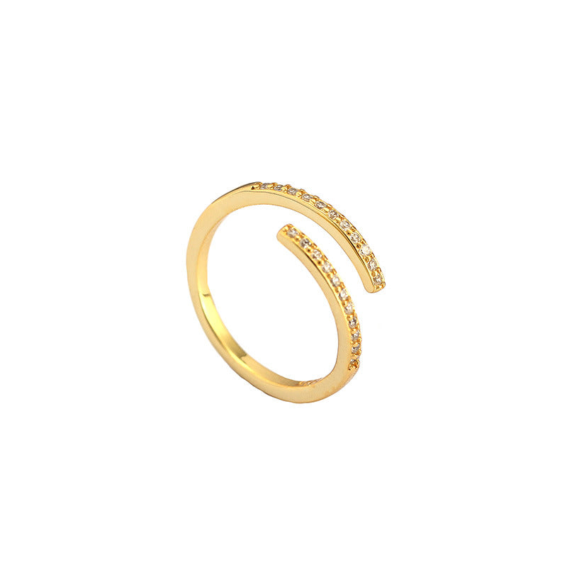 Versetzte Linie – offener Ring mit Zirkonia