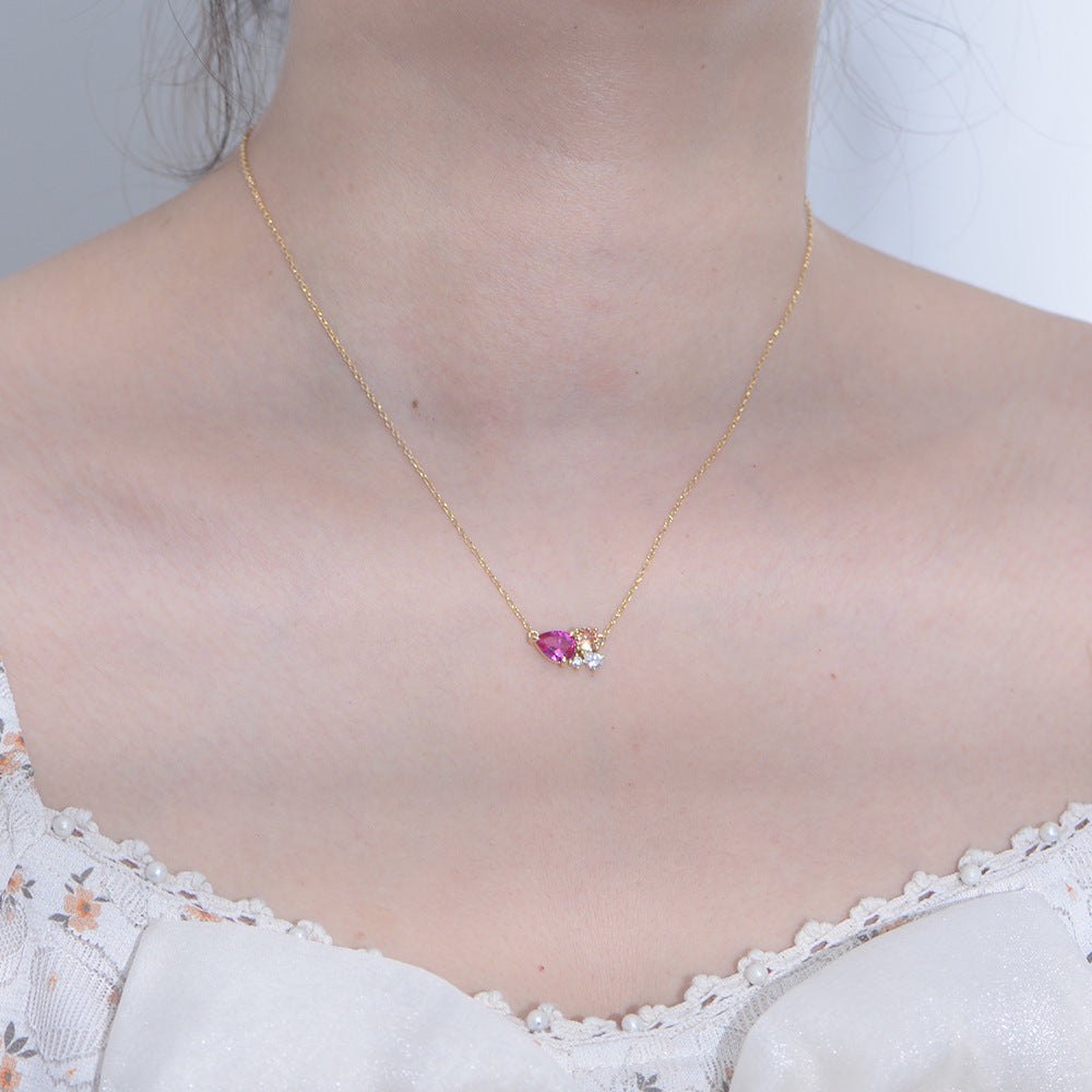 Rosentropfen – Halskette mit Zirkonia