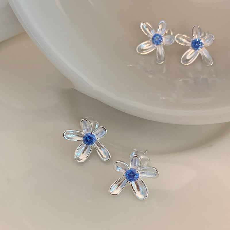 Blaublüte – Ohrstecker mit Zirkonia