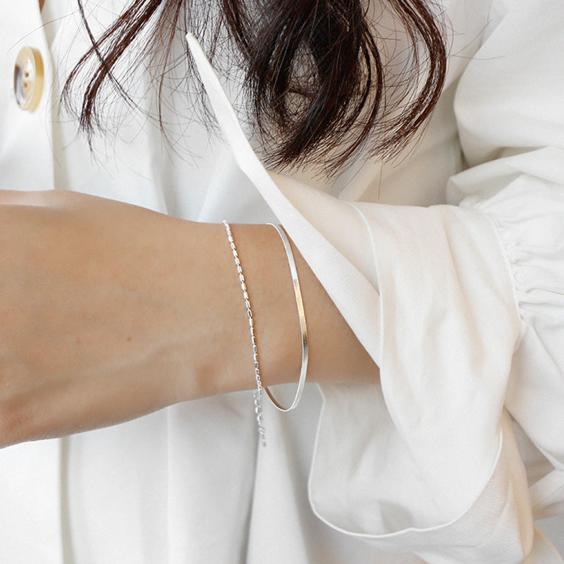 Linea – Zweireihiges Silberarmband