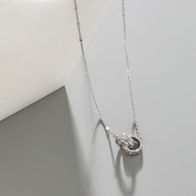 Duo – Halskette mit Zirkonia-Ringen