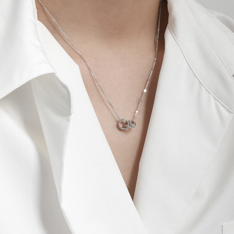 Duo – Halskette mit Zirkonia-Ringen