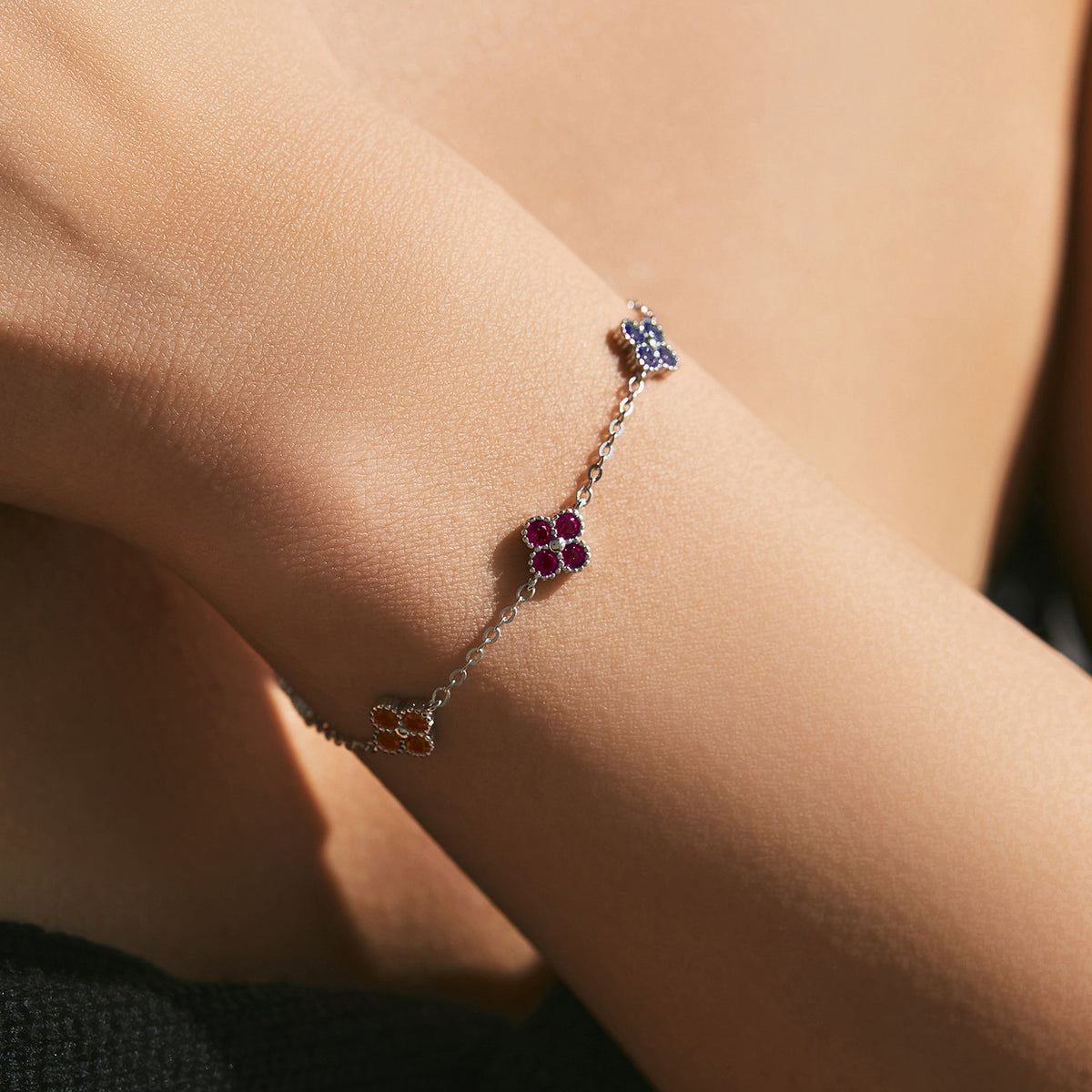 Kleeblattfarben – Zirkonia-Armband