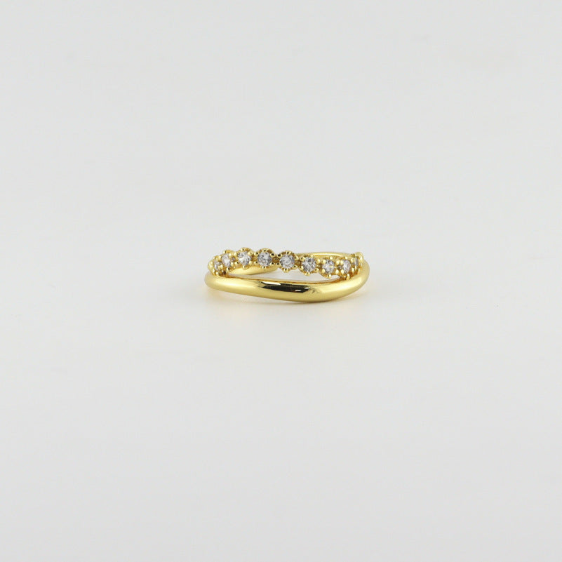 Wellenkranz – offener Ring mit Zirkonia