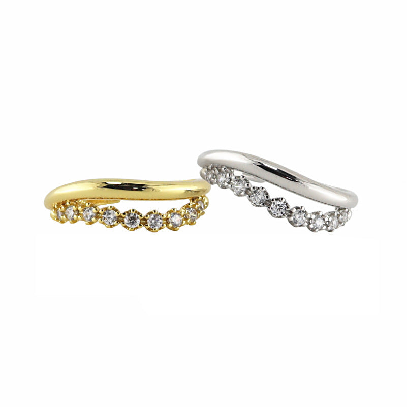 Wellenkranz – offener Ring mit Zirkonia