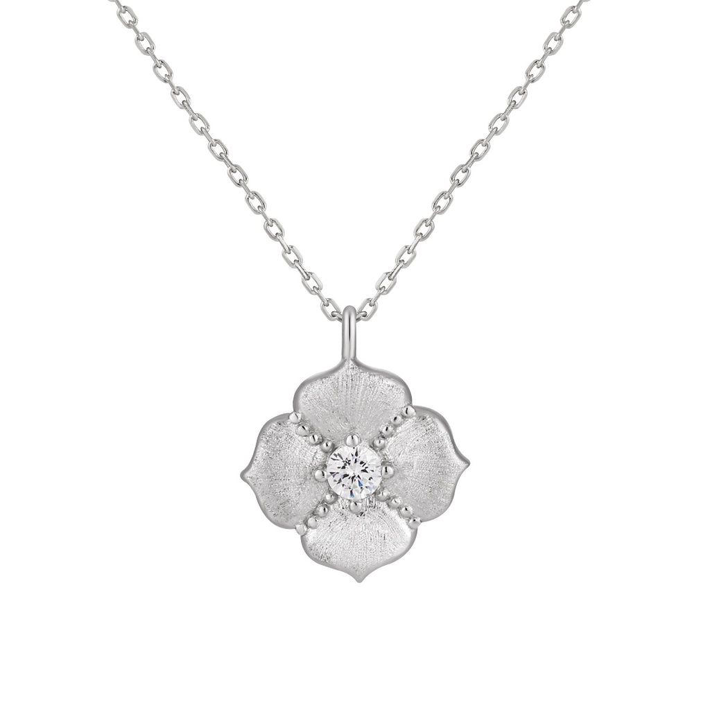 Flora – Silberkette mit Zirkoniablüte