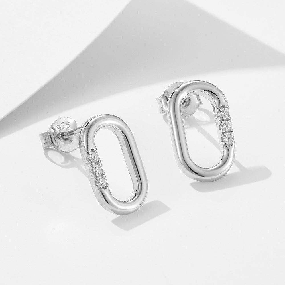 Dreilicht – ovale Ohrstecker