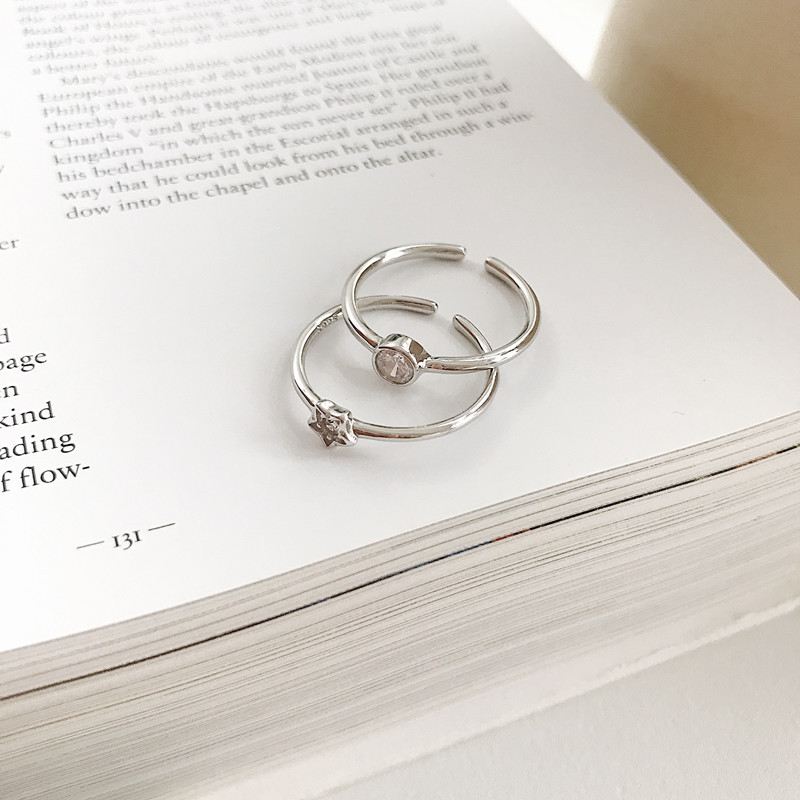 Rund & Stern – offener Ring mit Zirkonia