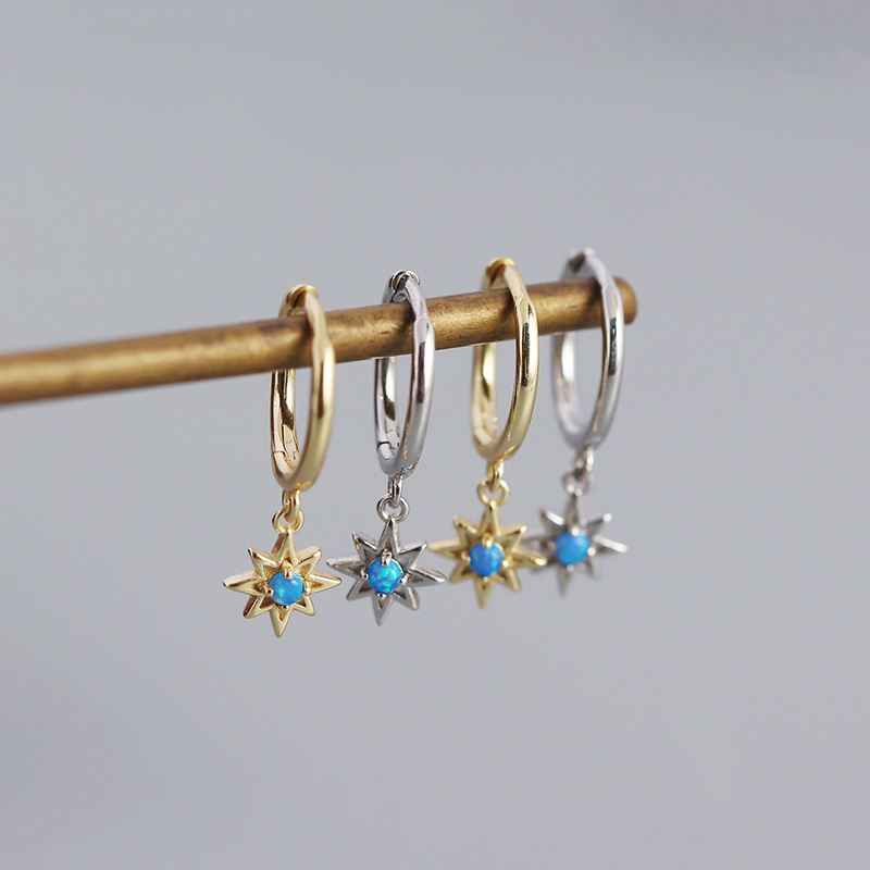 Opalstern – Creolen mit synthetischem Opal
