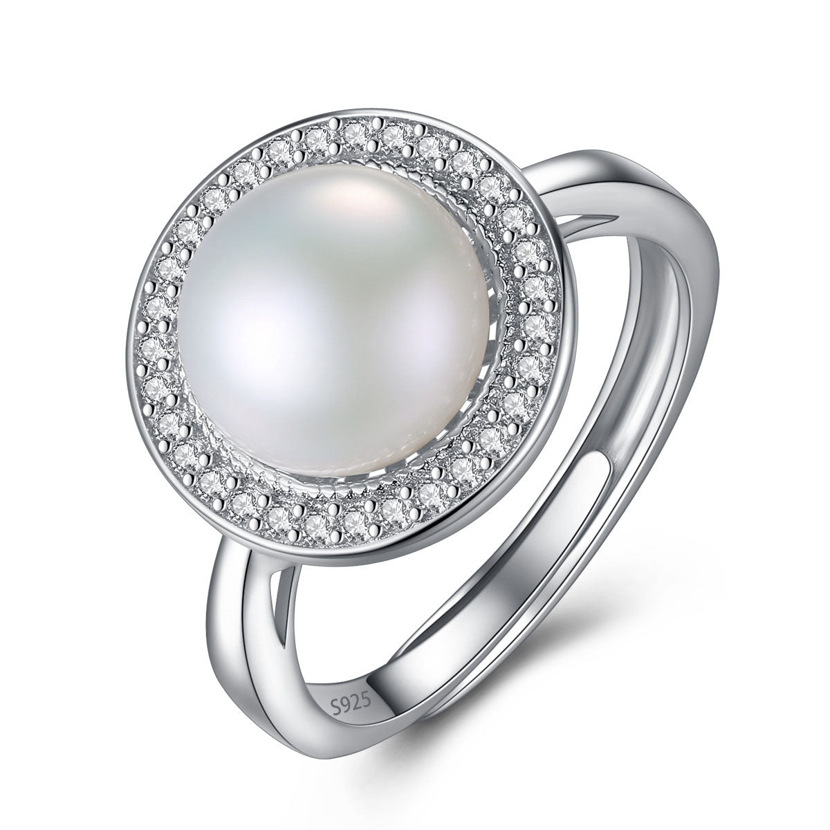 Perlenhalo – offener Ring