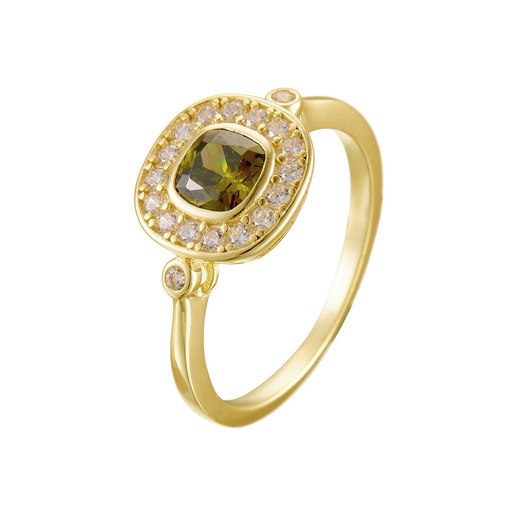 Olivrahmen – Ring mit Zirkonia