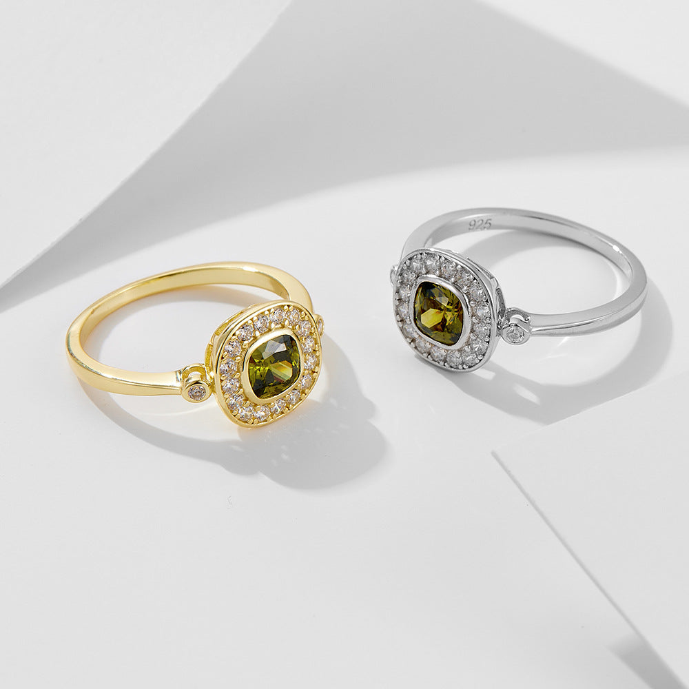 Olivrahmen – Ring mit Zirkonia