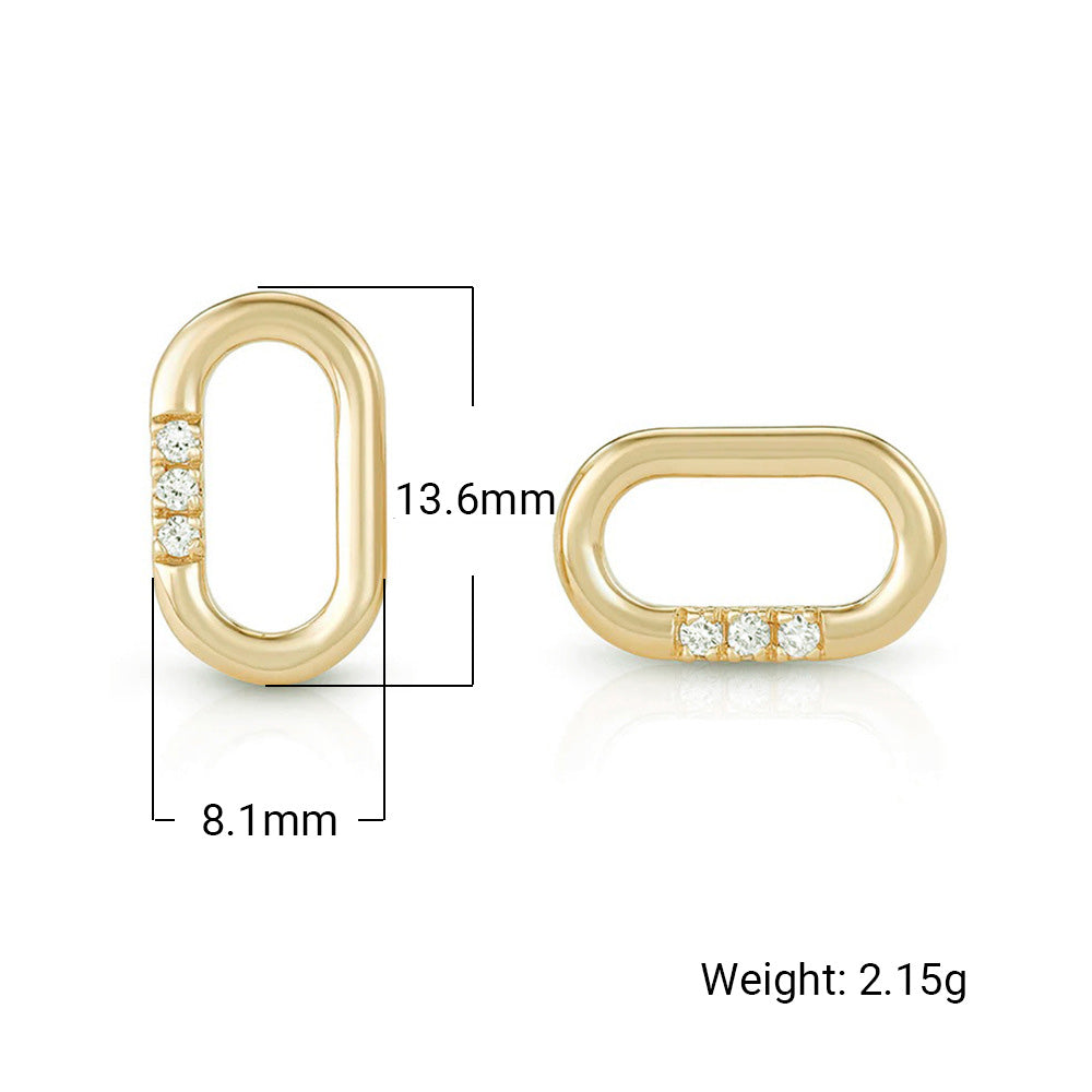 Dreilicht – ovale Ohrstecker