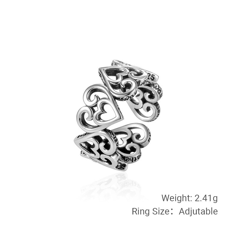 Herzornament – offener Ring in Antikoptik