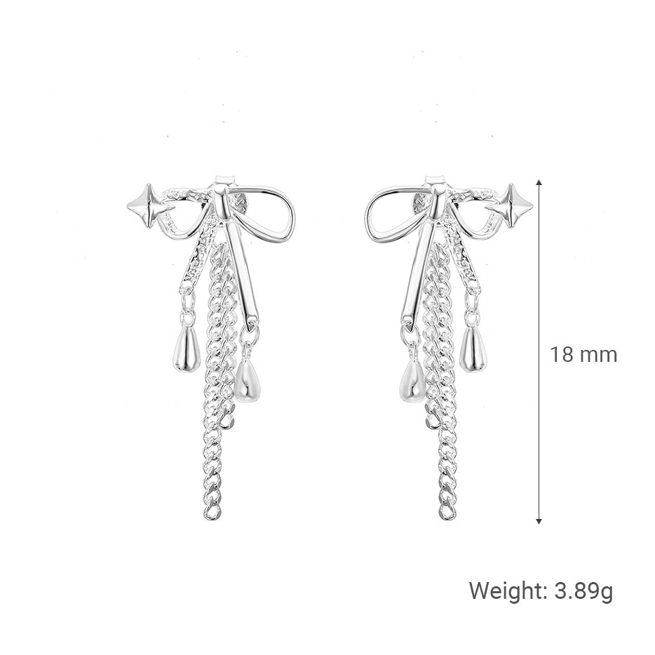 Schleifenstern – Ohrhänger mit Zirkonia