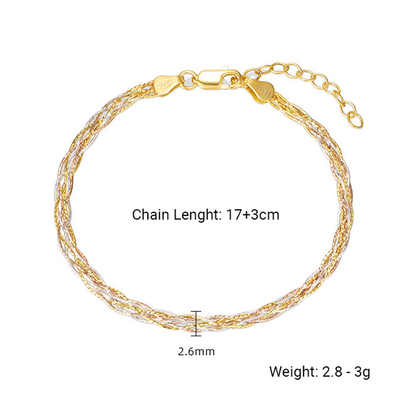 Dreifarbenglanz – geflochtenes Armband