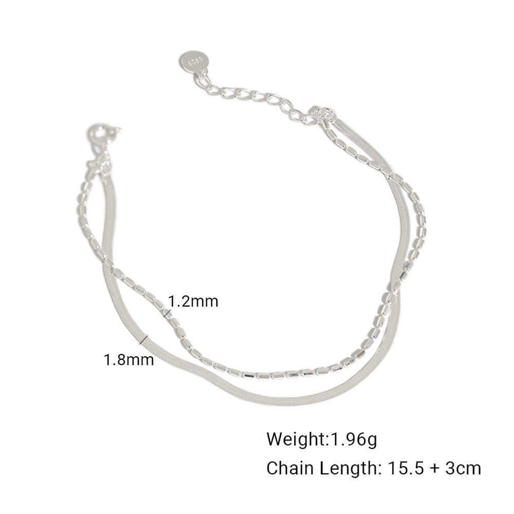 Linea – Zweireihiges Silberarmband