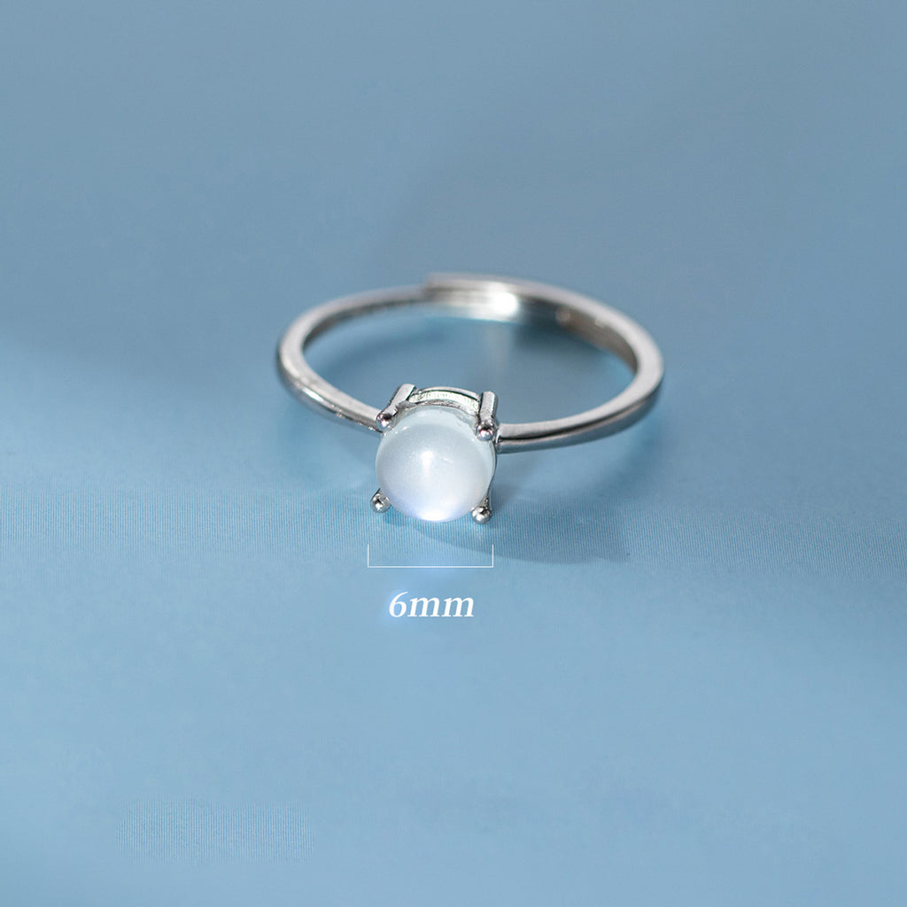 Mondruhe – offener Ring mit Mondstein