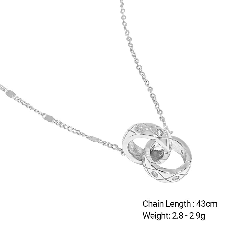 Duo – Halskette mit Zirkonia-Ringen
